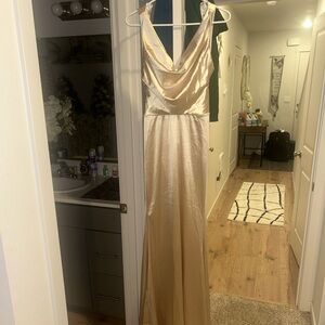 Elegant Gold Satin Gown